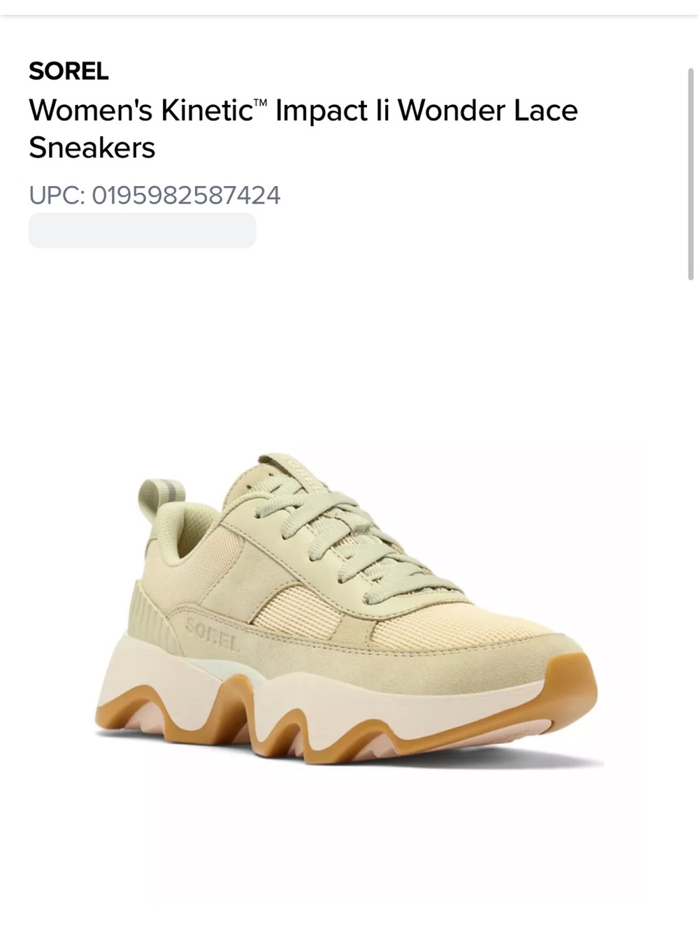 Sorel Chunky Platform Sneaker in Cream and Tan